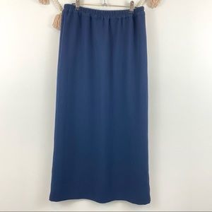 Club Monaco Navy Blue Maxi Skirt Kick Split SZ 2